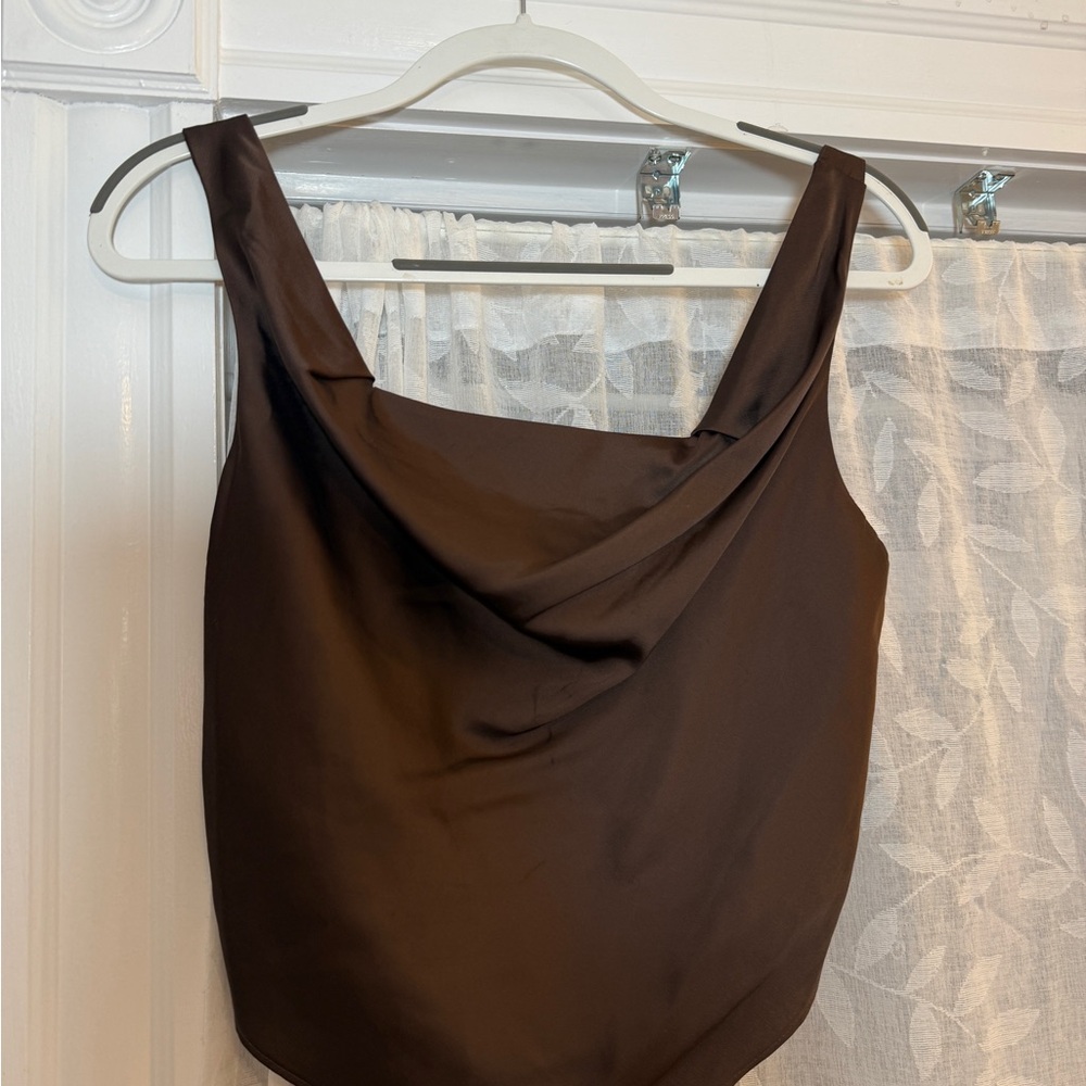 Abercrombie & Fitch Brown Silk Top